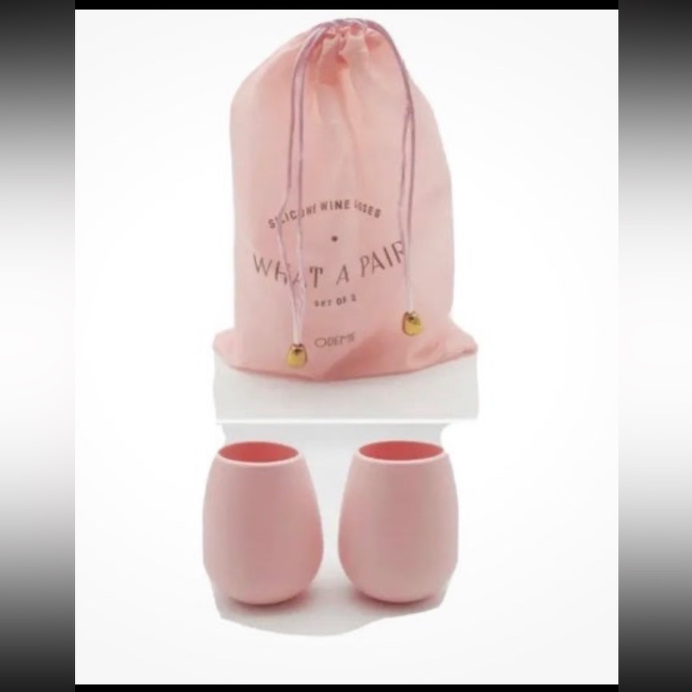 What a Pair Silicone Wine Glasses by Odeme - Brand New in Package